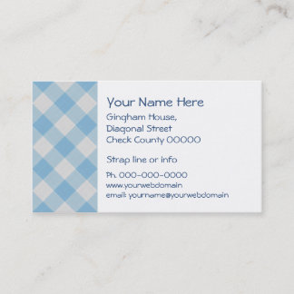 Pale blue gingham business card