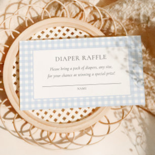 Pale Blue Gingham Classic Boys Baby Shower Enclosure Card