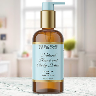 Pale Blue & Gold Foil Cosmetics Bottle Label