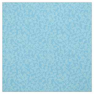 Pale Blue Mini-print Pattern of Leaves on Deep Sky Fabric