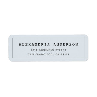 Pale Blue Minimalist Clean Border Address Label