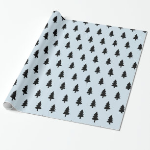 Pale Blue  Minimalist PINE TREE CHRISTMAS CUSTOM Wrapping Paper