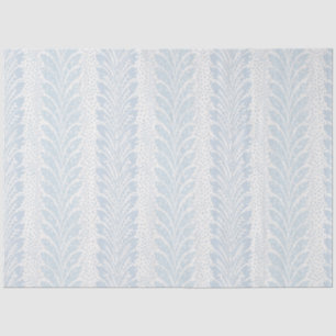 Pale Blue Plume Stripe, White Botanical Tissue Paper