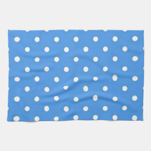 Pale Blue Polka Dot Art Tea Towel