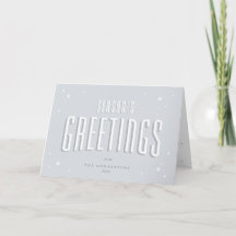 Pale Blue Retro Stars Season's Greetings Photo