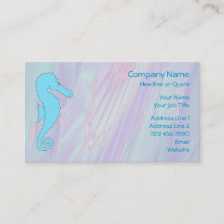 Pale Blue Seahorse on Background of Pastel Colours Business Card