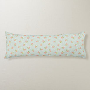 pale blue shabby chic polka dot white pink floral body cushion