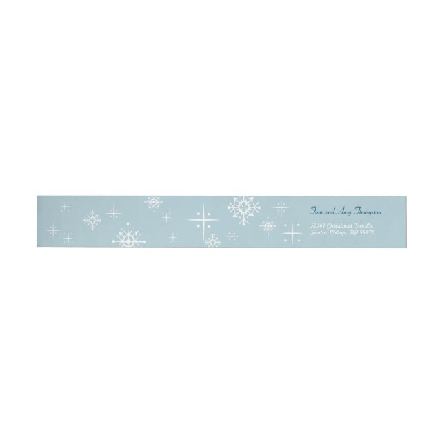 Pale Blue Snowflake | Holiday Wraparound Label (Individual)