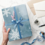 Pale Blue Snowflakes Watercolor Winter Holiday Wrapping Paper<br><div class="desc">Pale Blue Snowflakes Watercolor Winter Holiday Wrapping Paper</div>