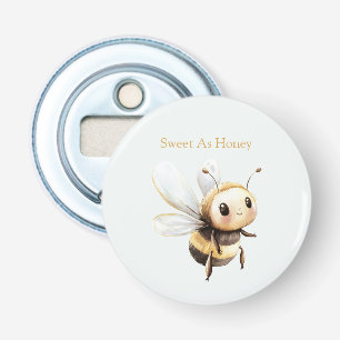 Pale Blue Sweet As Honey Cute Happy Bee Bottle Opener