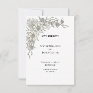 Pale Blue Thistle Wedding Save the Date