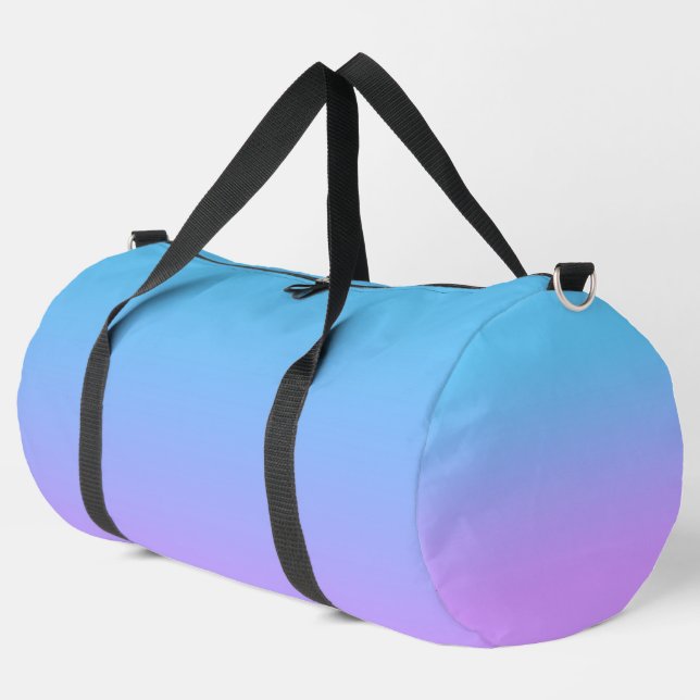 Pale Blue to Lavender Ombre Gradient Pattern Duffle Bag (Left Corner)