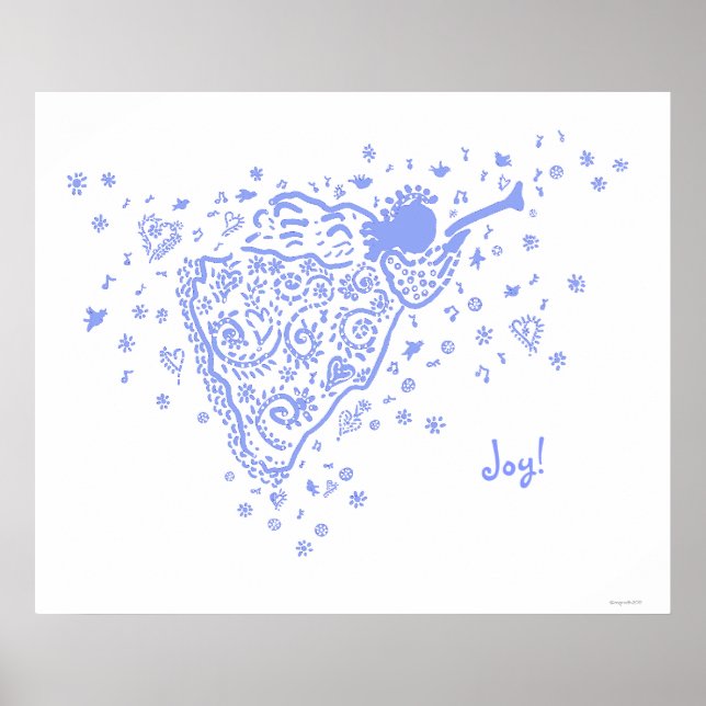 Pale Blue Trumpet Angel poster (Front)