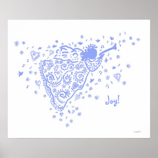 Pale Blue Trumpet Angel poster
