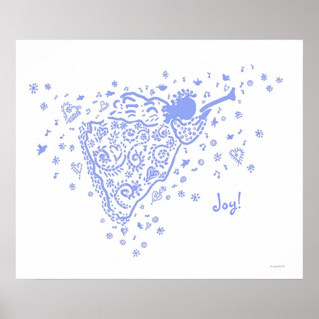 Pale Blue Trumpet Angel poster (Front)