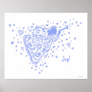 Pale Blue Trumpet Angel poster