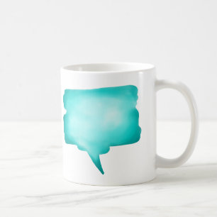 Pale Blue Watercolour Speech Balloon Coffee Mug