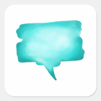 Pale Blue Watercolour Speech Balloon Square Sticker