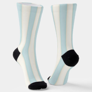 Pale Blue & White Vertical Stripes Socks