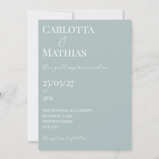 Pale Blue with Peaches Wedding Invitation