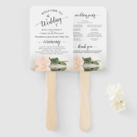 Pale Blush Peach Rose Elegant Wedding Program