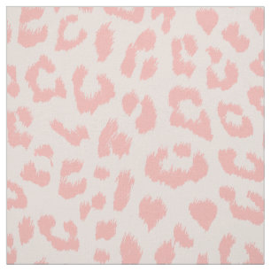 Pale Blush Pink Leopard Print Fabric