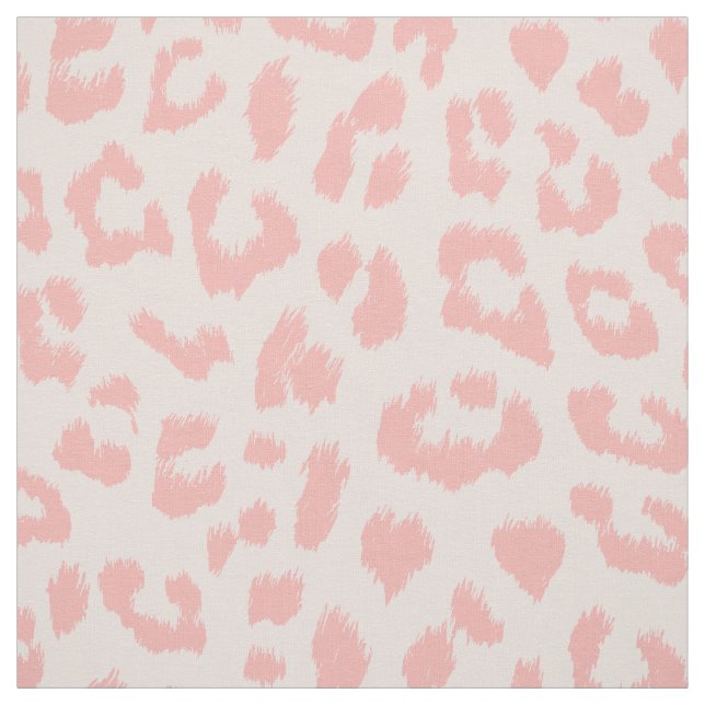 Pale Blush Pink Leopard Print Fabric (Swatch)