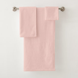 Pale Blush Pink Solid Colour  Bath Towel Set