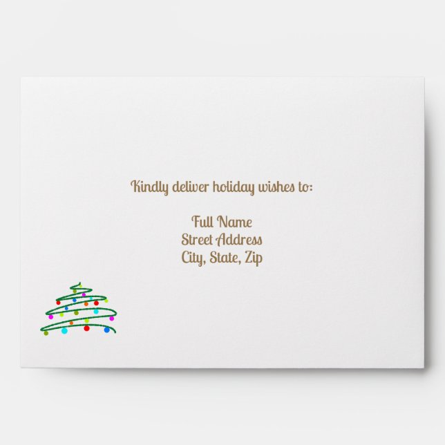 Pale Brown, Mocha and White Christmas Envelope (Front)