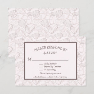 Pale Burgundy Abstract Wedding RSVP Card