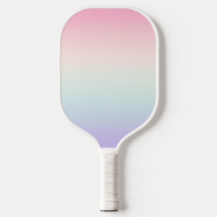 Pale colourful gradient background pickleball paddle