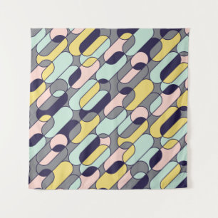 Pale Colours Geometric: Retro Pattern Tapestry