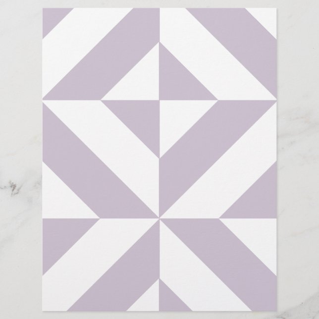 Pale Cool Grape Geometric Cube Scrapbook Paper (Front)