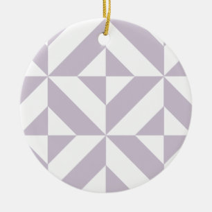 Pale Cool Grape Geometric Deco Cube Pattern Ceramic Tree Decoration