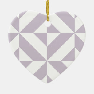 Pale Cool Grape Geometric Deco Cube Pattern Ceramic Tree Decoration
