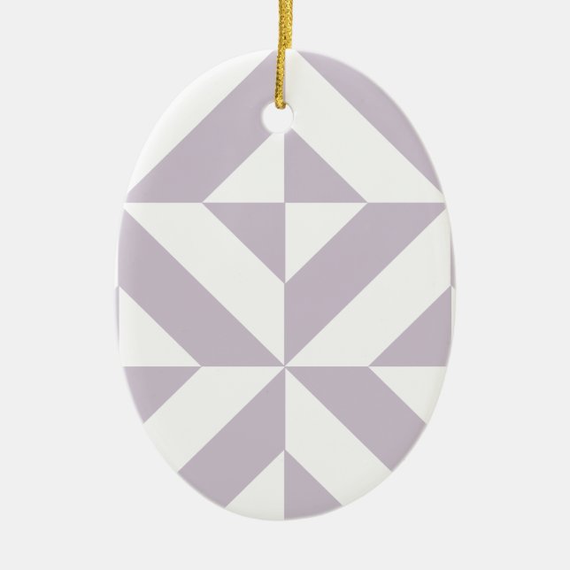 Pale Cool Grape Geometric Deco Cube Pattern Ceramic Tree Decoration (Front)
