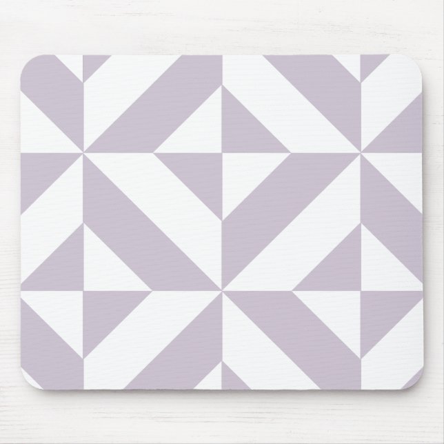 Pale Cool Grape Geometric Deco Cube Pattern Mouse Pad (Front)