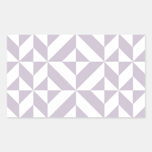 Pale Cool Grape Geometric Deco Cube Pattern Rectangular Sticker