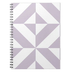 Pale Cool Grape Geometric Deco Cube Pattern Spiral Notebook