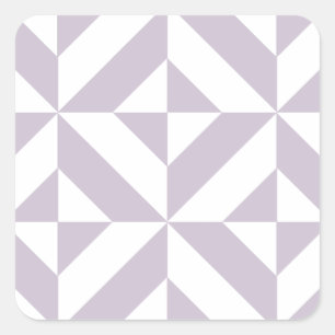 Pale Cool Grape Geometric Deco Cube Pattern Square Sticker