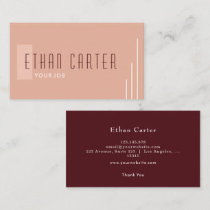 Pale Coral Elegant Professional Monogram Business Card