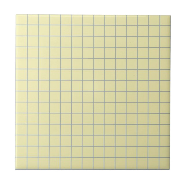 Pale Cream & Purple Chequered Retro Minimalist Tile (Front)