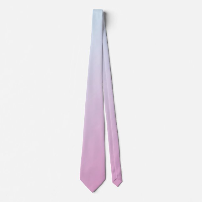 Pale Cyan Blue and Soft Pink Gradient Ombre Tie (Front)