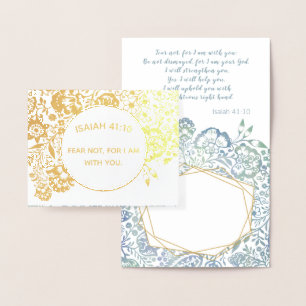 Pale Dusty Blue Religious Christian Sympathy Foil Card