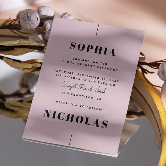 Pale dusty pink Elegant minimalist wedding QR Code Invitation (Creator Uploaded)