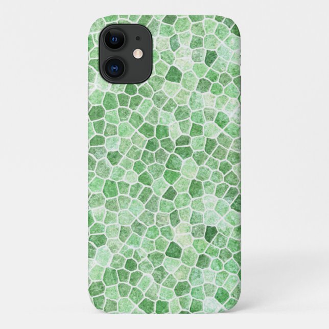 Pale Emerald and Pistachio Cobbled Patchwork Case-Mate iPhone Case (Back)