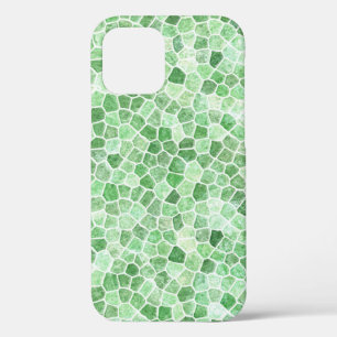 Pale Emerald and Pistachio Cobbled Patchwork iPhone 12 Case