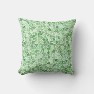 Pale Emerald and Pistachio Cobbled Patchwork Cushion