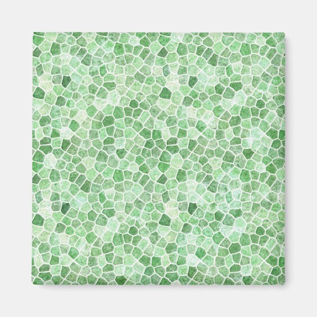 Pale Emerald and Pistachio Cobbled Patchwork Magnet (Front)