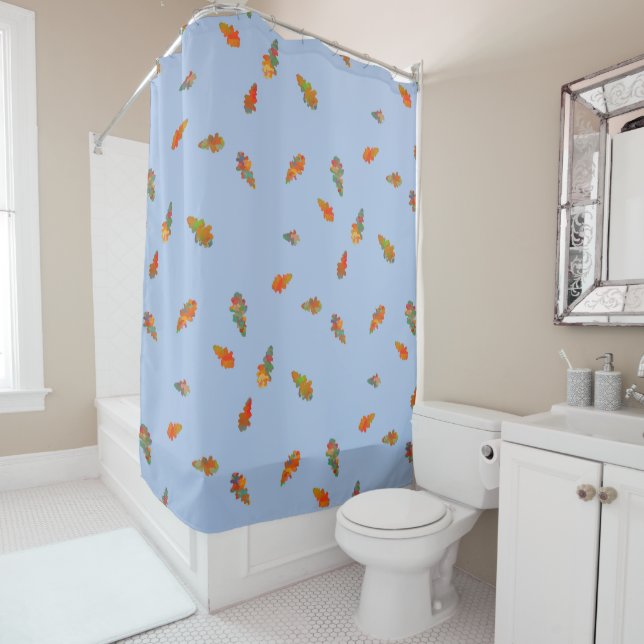 Pale Fall Sky Shower Curtain (In Situ)